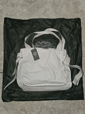 Vince Camuto Light GREY Leather Shoulder Tote
